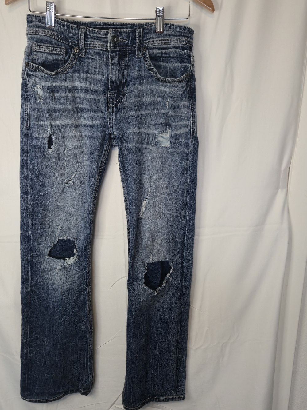 BKE Aiden Boot Jeans 29 X 34 Regular Distressed Style Blue Denim 0518
